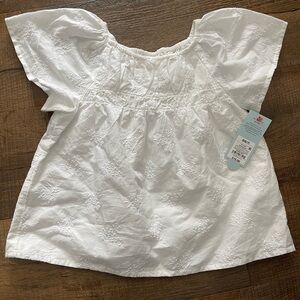 Cat & Jack White Embroidered Kids Top